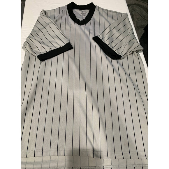 Smitty Basketball Officials Grey Elite V-Neck Pinstripes with Side Panel Size XL - Picture 1 of 6